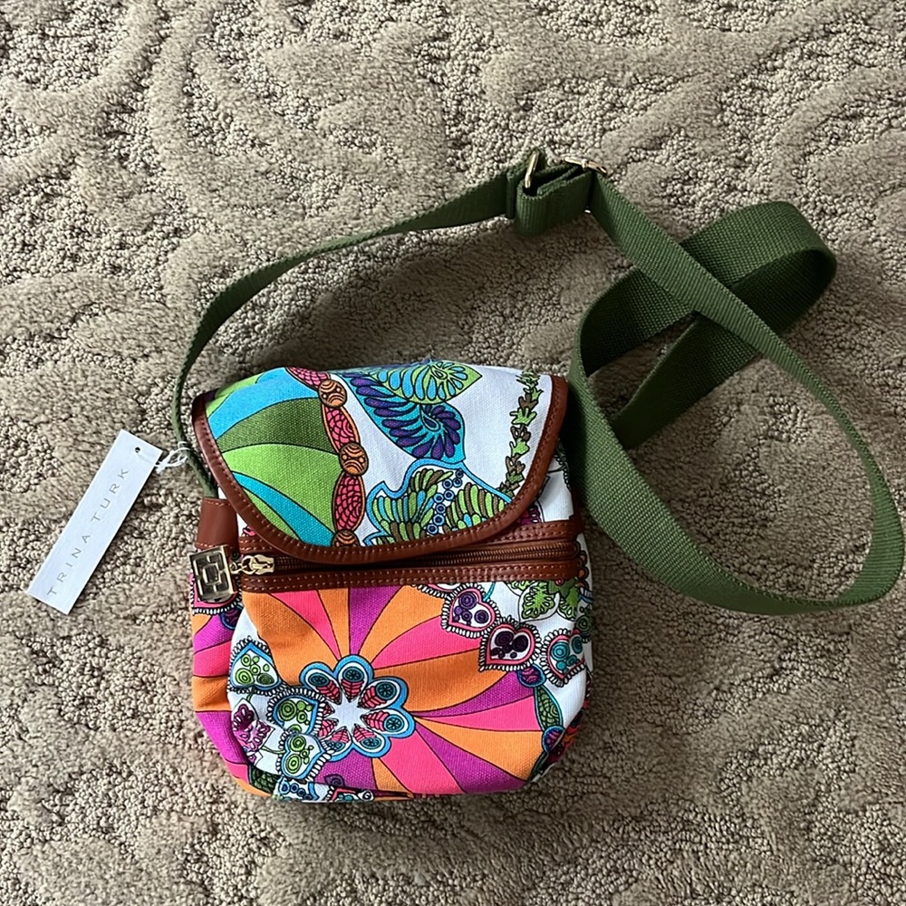 NWT Trina Turk Canvas Crossbody Bag